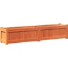 Image de vidaXL - Plantenbak - 150x31x31 - cm - massief - grenenhout - wasbruin