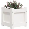 Image de vidaXL - Plantenbak - 31x31x31 - cm - massief - grenenhout - wit