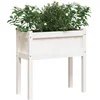 Image de vidaXL - Plantenbak - met - poten - 70x31x70 - cm - massief - grenenhout - wit