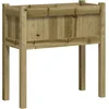Image de vidaXL - Plantenbak - met - poten - 70x31x70 - cm - geïmpregneerd - grenenhout