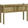 Image de vidaXL - Plantenbak - met - poten - 110x31x70 - cm - geïmpregneerd - grenenhout
