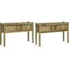 Image de vidaXL - Plantenbakken - met - poten - 2 - st - cm - geïmpregneerd - hout