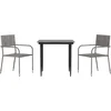 Image de vidaXL - 3-delige - Tuinset - poly - rattan - en - staal - grijs - en - zwart