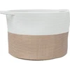 Image de vidaXL - Wasmand - Ø - 55x36 - cm - katoen - bruin - en - wit
