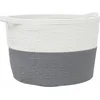 Image de vidaXL - Wasmand - Ø - 60x36 - cm - katoen - grijs - en - wit