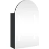 Image de vidaXL - Badkamerkast - met - spiegel - en - LED - gebogen - 42x13x70 - cm - zwart