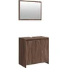 Image de vidaXL - 2-delige - Badkamermeubelset - bewerkt - hout - bruin - eikenkleur