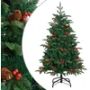 Image de vidaXL - Kunstkerstboom - met - scharnieren - dennenappels - en - bessen - 150 - cm