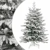 Image de vidaXL - Kunstkerstboom - met - scharnieren - en - sneeuw - 210 - cm
