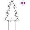 Image de vidaXL - Kerstverlichting - kerstboom - 3 - st - met - grondpinnen - 50 - LED's - 30 - cm
