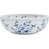 Image de vidaXL - Opzetwasbak - rond -  41x14 - cm - keramiek - wit - en - blauw