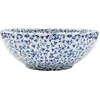 Image de vidaXL - Opzetwasbak - rond -  41x14 - cm - keramiek - wit - en - blauw