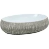 Image de vidaXL - Opzetwasbak - ovaal - 59x40x15 - cm - keramiek - grijs - en - blauw