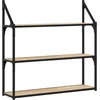 Image de vidaXL - Wandrek - 3-laags - 80x21x78,5 - cm - bewerkt - hout - sonoma - eikenkleurig