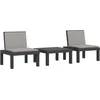 Image de vidaXL - 3-delige - Loungeset - met - kussens - PP - antracietkleurig