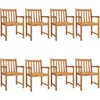 Image de vidaXL - Tuinstoelen - 8 - st - 56x55,5x90 - cm - massief - acaciahout
