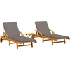 Image de vidaXL - Ligbedden - 2 - st - met - tafel - massief - acaciahout