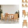 Image de vidaXL - Tuinstoelen - stapelbaar - 4 - st - 56,5x57,5x91 - cm - massief - teakhout