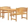 Image de vidaXL - 3-delige - Tuinset - massief - teakhout