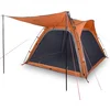 Image de vidaXL - Tent - 4-persoons - waterdicht - snelontgrendeling - grijs - en - oranje