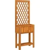 Image de vidaXL - Plantenbak - met - latwerk - en - schap - 55x29,5x152 - cm - acaciahout