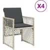 Image de vidaXL - Tuinstoelen - 4 - st - met - kussens - poly - rattan - lichtgrijs
