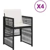 Image de vidaXL - Tuinstoelen - 4 - st - met - kussens - poly - rattan - zwart