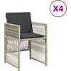 Image de vidaXL - Tuinstoelen - 4 - st - met - kussens - poly - rattan - lichtgrijs