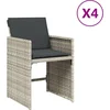 Image de vidaXL - Tuinstoelen - 4 - st - met - kussens - poly - rattan - lichtgrijs