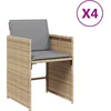 Image de vidaXL - Tuinstoelen - 4 - st - met - kussens - poly - rattan - gemengd - beige