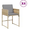 Image de vidaXL - Tuinstoelen - 4 - st - met - kussens - poly - rattan - gemengd - beige