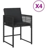 Image de vidaXL - Tuinstoelen - 4 - st - met - kussens - poly - rattan - zwart