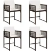 Image de vidaXL - Tuinstoelen - 4 - st - met - kussens - poly - rattan - bruin