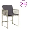 Image de vidaXL - Tuinstoelen - 4 - st - met - kussens - poly - rattan - lichtgrijs