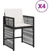 Image de vidaXL - Tuinstoelen - 4 - st - met - kussens - poly - rattan - zwart