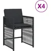 Image de vidaXL - Tuinstoelen - 4 - st - met - kussens - poly - rattan - zwart
