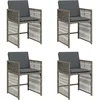 Image de vidaXL - Tuinstoelen - 4 - st - met - kussens - poly - rattan - grijs
