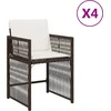 Image de vidaXL - Tuinstoelen - 4 - st - met - kussens - poly - rattan - bruin
