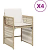 Image de vidaXL - Tuinstoelen - 4 - st - met - kussens - poly - rattan - beige