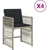 Image de vidaXL - Tuinstoelen - 4 - st - met - kussens - poly - rattan - lichtgrijs
