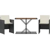 Image de vidaXL - 3-delige - Bistroset - met - kussens - poly - rattan - zwart