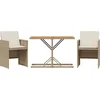 Image de vidaXL - 3-delige - Bistroset - met - kussens - poly - rattan - beige