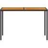 Image de vidaXL - Tuintafel - met - acaciahouten - blad - 115x54x74 - cm - poly - rattan - zwart