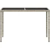 Image de vidaXL - Tuintafel - met - glazen - blad - 115x54x74 - cm - poly - rattan - lichtgrijs