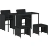 Image de vidaXL - 5-delige - Tuinset - met - kussens - poly - rattan - zwart