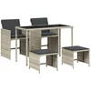 Image de vidaXL - 5-delige - Tuinset - met - kussens - poly - rattan - lichtgrijs