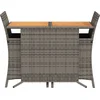 Image de vidaXL - 3-delige - Bistroset - met - kussens - poly - rattan - grijs