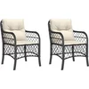 Image de vidaXL - Tuinstoelen - 2 - st - met - kussens - poly - rattan - zwart