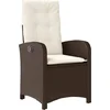 Image de vidaXL - Tuinstoel - verstelbaar - met - kussens - poly - rattan - bruin