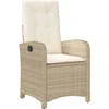 Image de vidaXL - Tuinstoel - verstelbaar - met - kussens - poly - rattan - beige